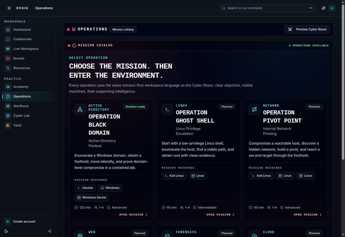 OXSIG public interface captured during the 3 October 2026 check